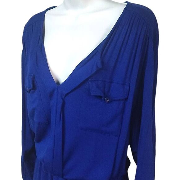 Young Fabulous Broke casual chic soft knit Romper Relaxed Fit Stretchy L blue - Picture 2 of 8